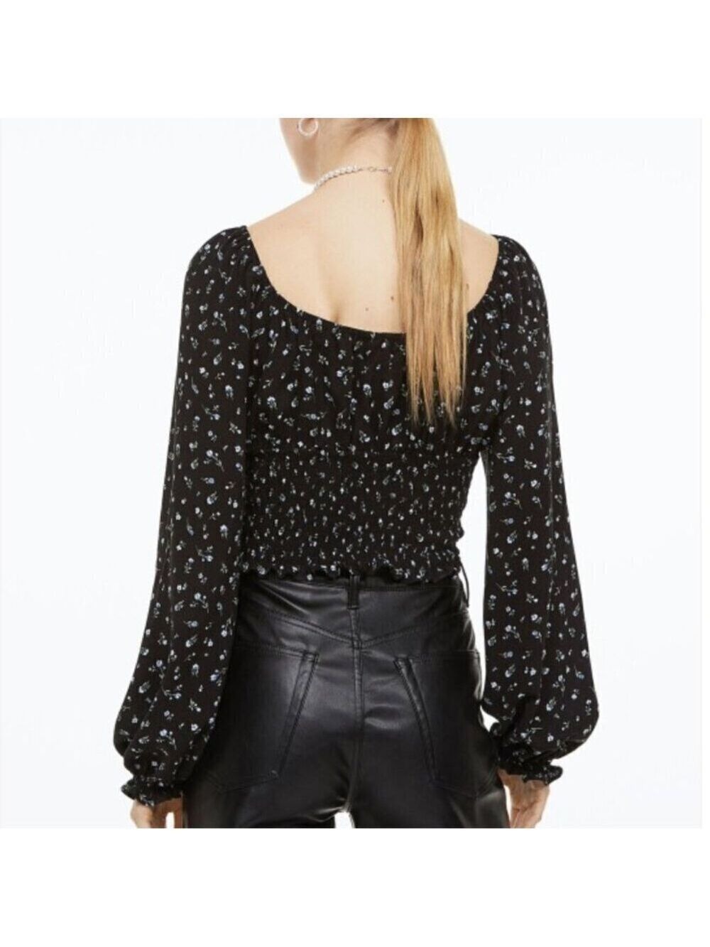 H&M Smocked Floral Blouse XXL - Picture 3 of 13